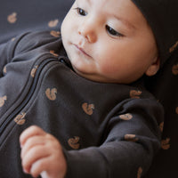 Organic Cotton Reese Zip Onepiece - Fox Cubs Wolf Childrens Onepiece from Jamie Kay NZ