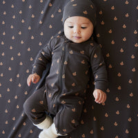 Organic Cotton Reese Zip Onepiece - Fox Cubs Wolf Childrens Onepiece from Jamie Kay NZ