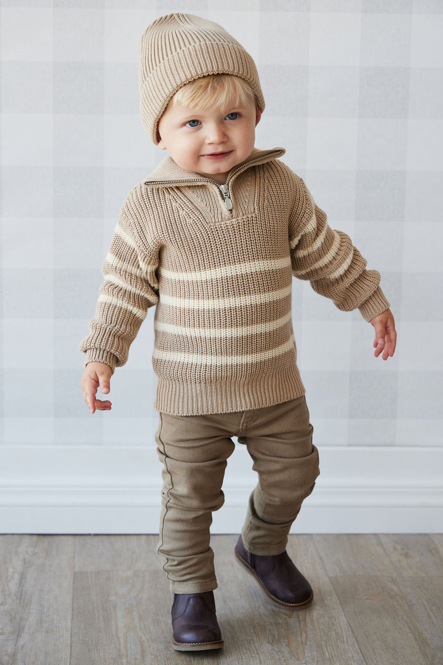 Austin Cotton Twill Pant - Oak Childrens Pant from Jamie Kay NZ