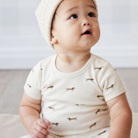 Organic Cotton Hudson Short Sleeve Bodysuit - Cosy Basil Cloud Childrens Bodysuit from Jamie Kay NZ