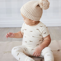 Organic Cotton Hudson Short Sleeve Bodysuit - Cosy Basil Cloud Childrens Bodysuit from Jamie Kay NZ