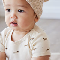 Organic Cotton Hudson Short Sleeve Bodysuit - Cosy Basil Cloud Childrens Bodysuit from Jamie Kay NZ