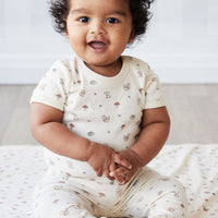 Organic Cotton Hudson Short Sleeve Bodysuit - Woodland Friends Childrens Bodysuit from Jamie Kay NZ