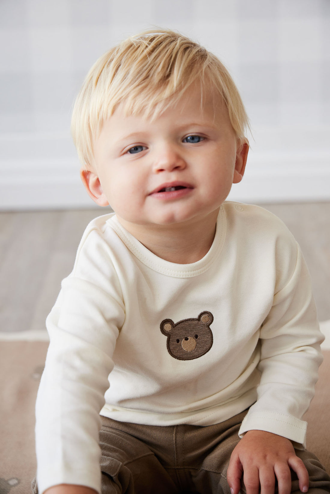 Pima Cotton Arnold Long Sleeve Top - Cloud Bear Childrens Top from Jamie Kay NZ