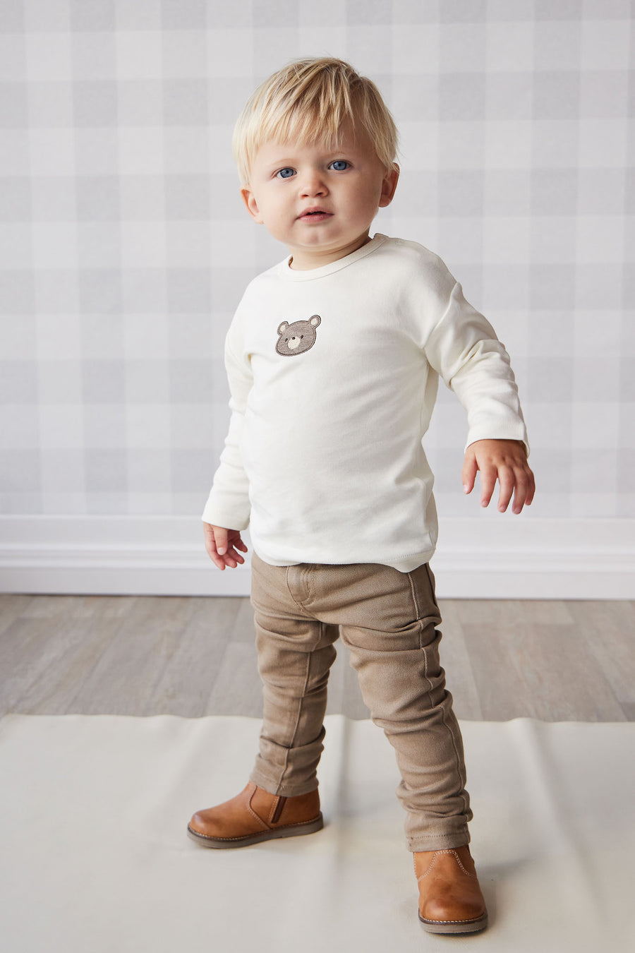 Pima Cotton Arnold Long Sleeve Top - Cloud Bear Childrens Top from Jamie Kay NZ