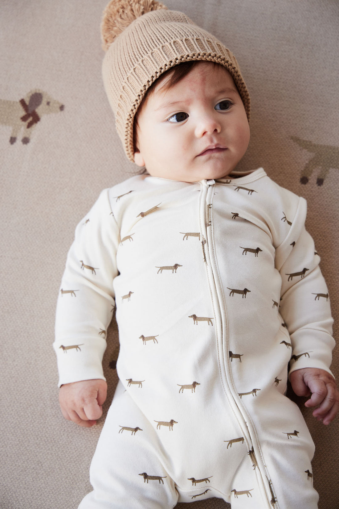 Organic Cotton Reese Zip Onepiece - Cosy Basil Cloud Childrens Onepiece from Jamie Kay NZ