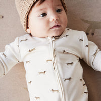 Organic Cotton Reese Zip Onepiece - Cosy Basil Cloud Childrens Onepiece from Jamie Kay NZ