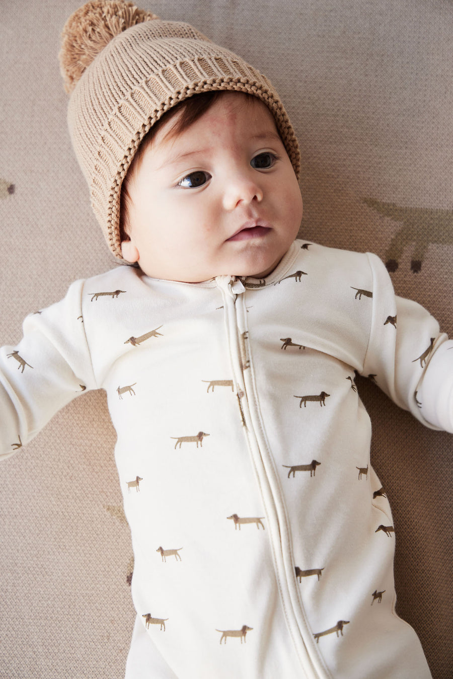 Organic Cotton Reese Zip Onepiece - Cosy Basil Cloud Childrens Onepiece from Jamie Kay NZ