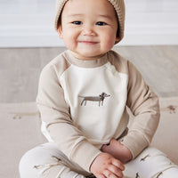 Organic Cotton Tao Sweatshirt - Cosy Basil Fawn Childrens Top from Jamie Kay NZ