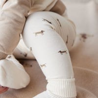 Organic Cotton Everyday Legging - Cosy Basil Cloud Childrens Legging from Jamie Kay NZ