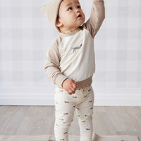 Organic Cotton Everyday Legging - Cosy Basil Cloud Childrens Legging from Jamie Kay NZ