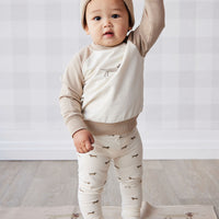 Organic Cotton Tao Sweatshirt - Cosy Basil Fawn Childrens Top from Jamie Kay NZ