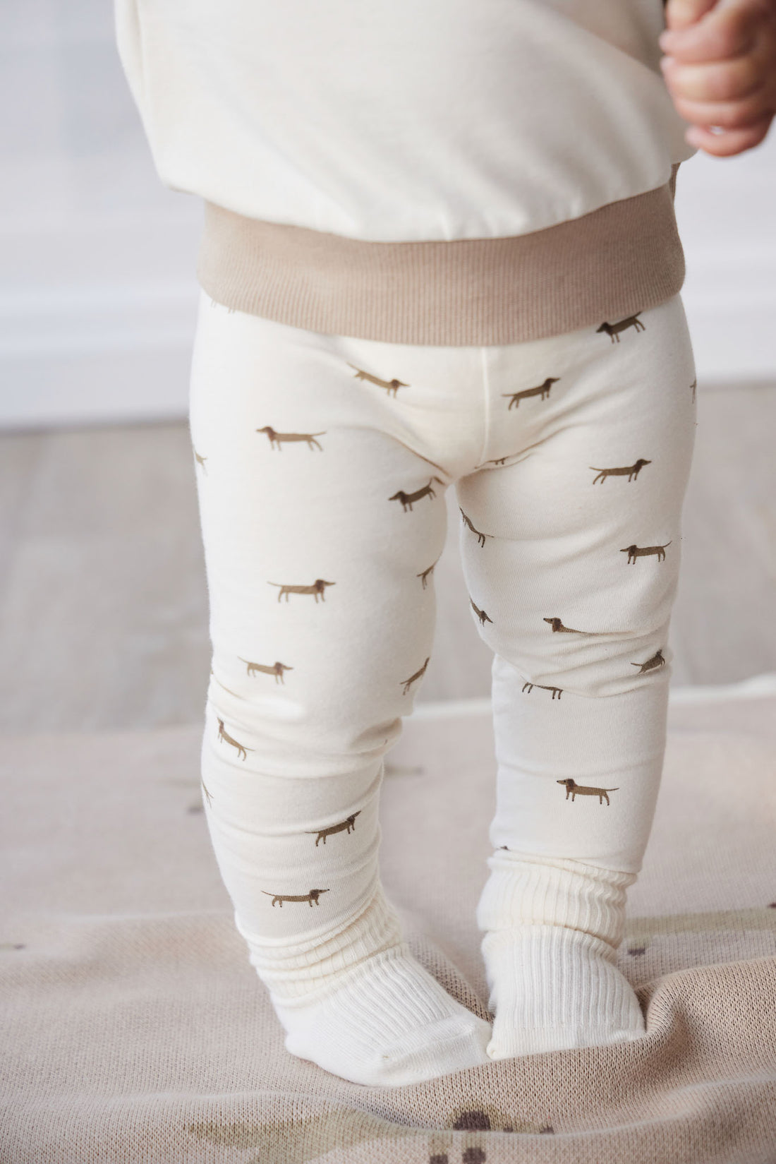 Organic Cotton Everyday Legging - Cosy Basil Cloud Childrens Legging from Jamie Kay NZ