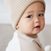 Leon Knitted Beanie - Fawn Childrens Hat from Jamie Kay NZ