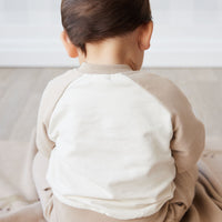 Organic Cotton Tao Sweatshirt - Cosy Basil Fawn Childrens Top from Jamie Kay NZ