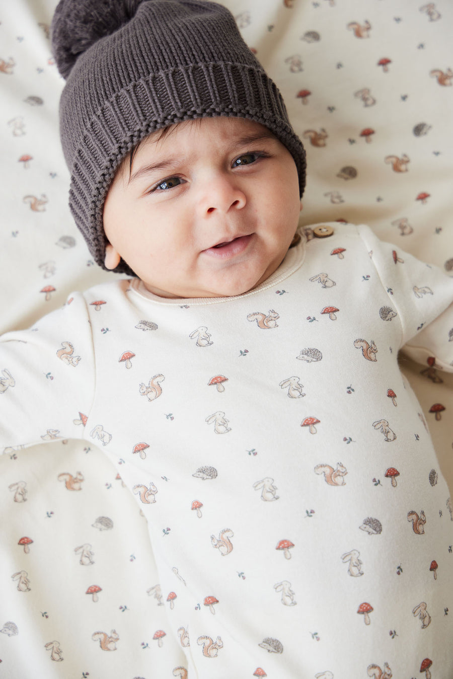 Organic Cotton Fernley Bodysuit - Woodland Friends Childrens Bodysuit from Jamie Kay NZ