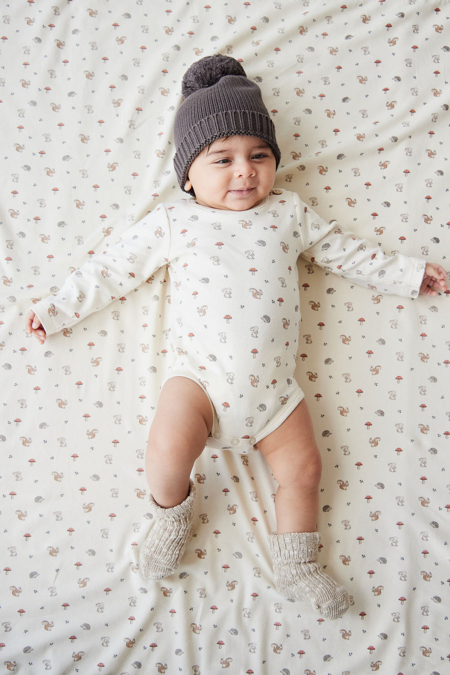 Organic Cotton Fernley Bodysuit - Woodland Friends Childrens Bodysuit from Jamie Kay NZ