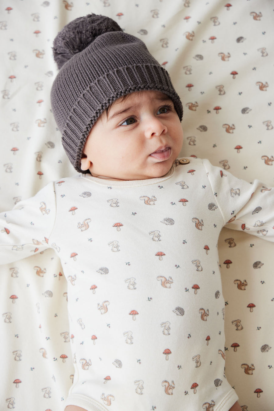 Organic Cotton Fernley Bodysuit - Woodland Friends Childrens Bodysuit from Jamie Kay NZ