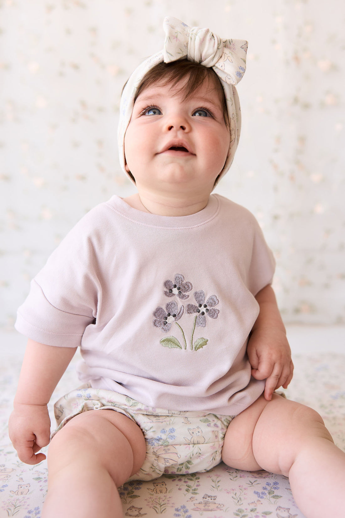 Organic Cotton Frill Bloomer - Moons Garden Lavender Childrens Bloomer from Jamie Kay NZ