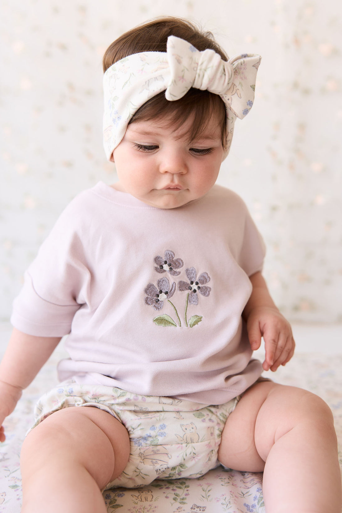 Organic Cotton Headband - Moons Garden Lavender Childrens Headband from Jamie Kay NZ