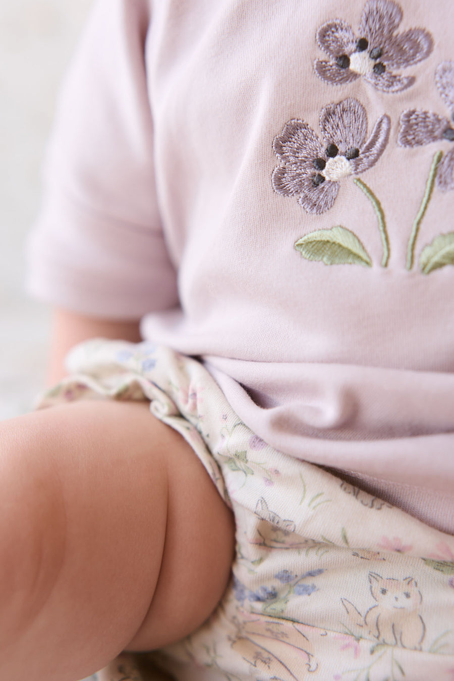 Organic Cotton Frill Bloomer - Moons Garden Lavender Childrens Bloomer from Jamie Kay NZ