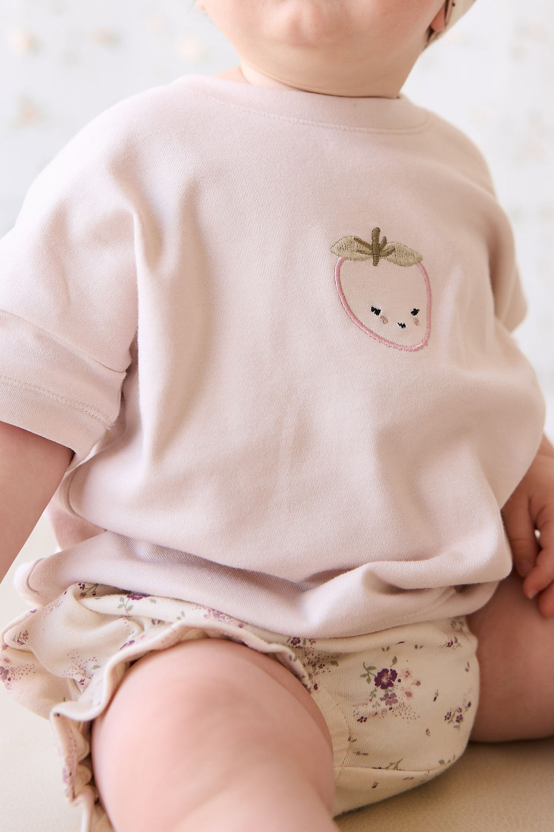 Pima Cotton Mimi Top - Rosewater Strawberry Childrens Top from Jamie Kay NZ