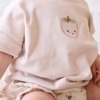 Pima Cotton Mimi Top - Rosewater Strawberry Childrens Top from Jamie Kay NZ