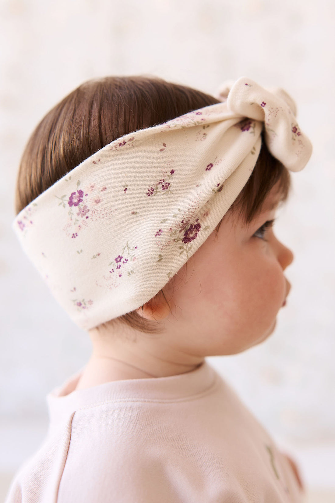 Organic Cotton Headband - Sweet William Floral Natural Childrens Headband from Jamie Kay NZ