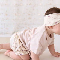 Organic Cotton Frill Bloomer - Sweet William Floral Natural Childrens Bloomer from Jamie Kay NZ