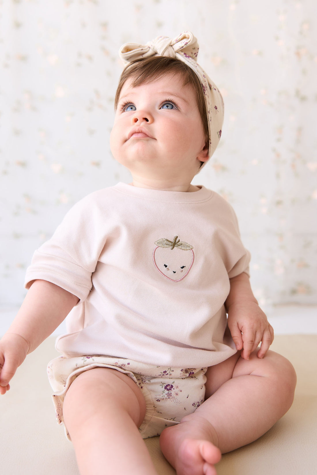 Pima Cotton Mimi Top - Rosewater Strawberry Childrens Top from Jamie Kay NZ