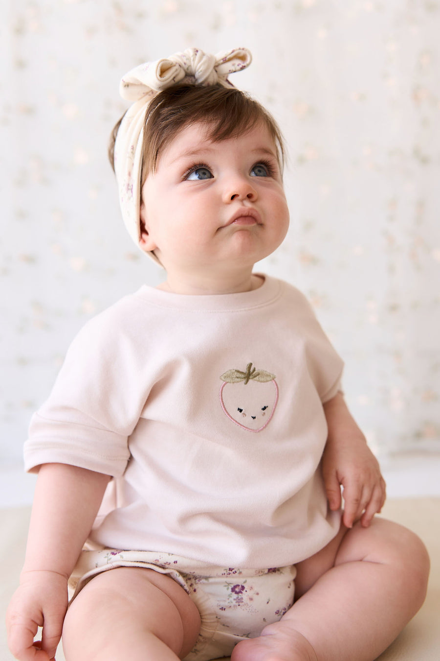 Pima Cotton Mimi Top - Rosewater Strawberry Childrens Top from Jamie Kay NZ