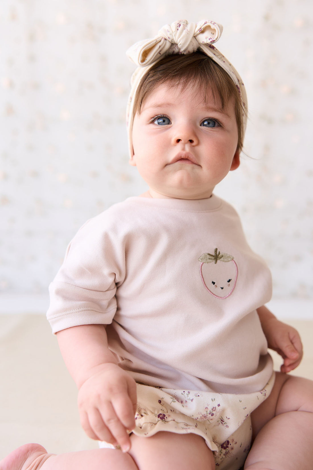 Organic Cotton Frill Bloomer - Sweet William Floral Natural Childrens Bloomer from Jamie Kay NZ