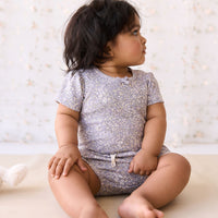 Organic Cotton Frill Bloomer - April Lilac Childrens Bloomer from Jamie Kay NZ