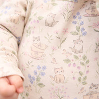 Organic Cotton Long Sleeve Bodysuit - Moons Garden Lavender Childrens Bodysuit from Jamie Kay NZ