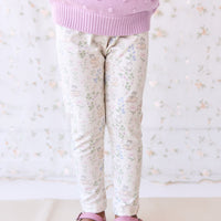 Organic Cotton Everyday Legging - Moons Garden Lavender Childrens Legging from Jamie Kay NZ