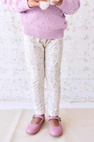 Organic Cotton Everyday Legging - Moons Garden Lavender Childrens Legging from Jamie Kay NZ