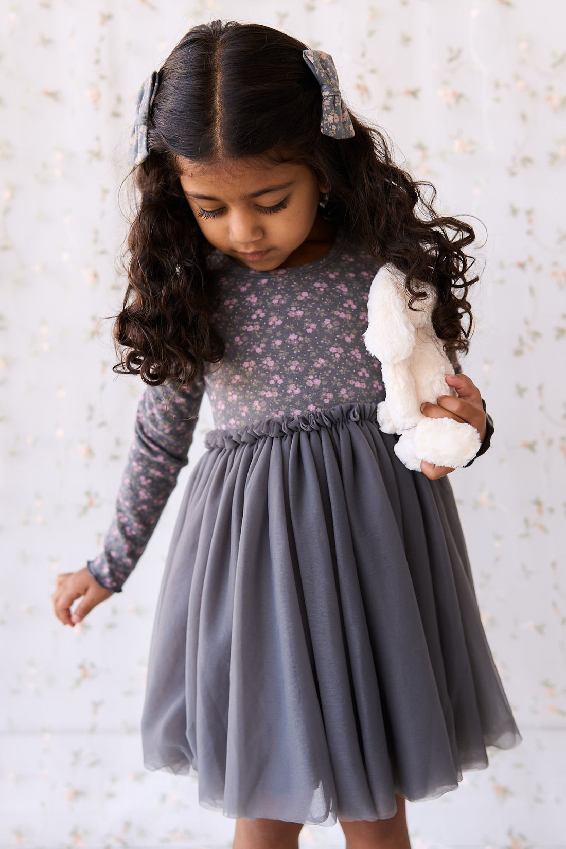 Anna Tulle Dress - Rosalie Floral Lava Childrens Dress from Jamie Kay NZ