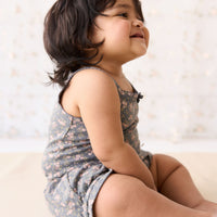 Organic Cotton Frill Bloomer - Rosalie Floral Lava Childrens Bloomer from Jamie Kay NZ