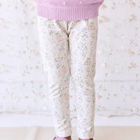 Organic Cotton Everyday Legging - Moons Garden Lavender Childrens Legging from Jamie Kay NZ