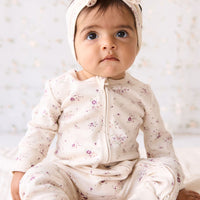 Organic Cotton Frankie Onepiece - Sweet William Floral Natural Childrens Onepiece from Jamie Kay NZ