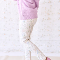 Organic Cotton Everyday Legging - Moons Garden Lavender Childrens Legging from Jamie Kay NZ