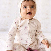 Organic Cotton Frankie Onepiece - Sweet William Floral Natural Childrens Onepiece from Jamie Kay NZ