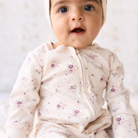 Organic Cotton Frankie Onepiece - Sweet William Floral Natural Childrens Onepiece from Jamie Kay NZ