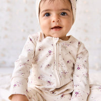 Organic Cotton Frankie Onepiece - Sweet William Floral Natural Childrens Onepiece from Jamie Kay NZ