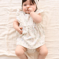 Organic Cotton Elianna Playsuit - Moons Garden Lavender Childrens Playsuit from Jamie Kay NZ