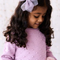 Dotty Knit Jumper - Lilac Blush Childrens Jumper from Jamie Kay NZ