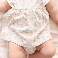 Organic Cotton Elianna Playsuit - Moons Garden Lavender Childrens Playsuit from Jamie Kay NZ