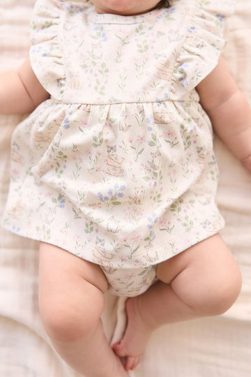 Organic Cotton Elianna Playsuit - Moons Garden Lavender Childrens Playsuit from Jamie Kay NZ