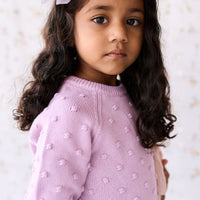 Dotty Knit Jumper - Lilac Blush Childrens Jumper from Jamie Kay NZ