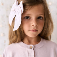 Organic Cotton Muslin Bow - Meredith Violet Childrens Hair Bow from Jamie Kay NZ